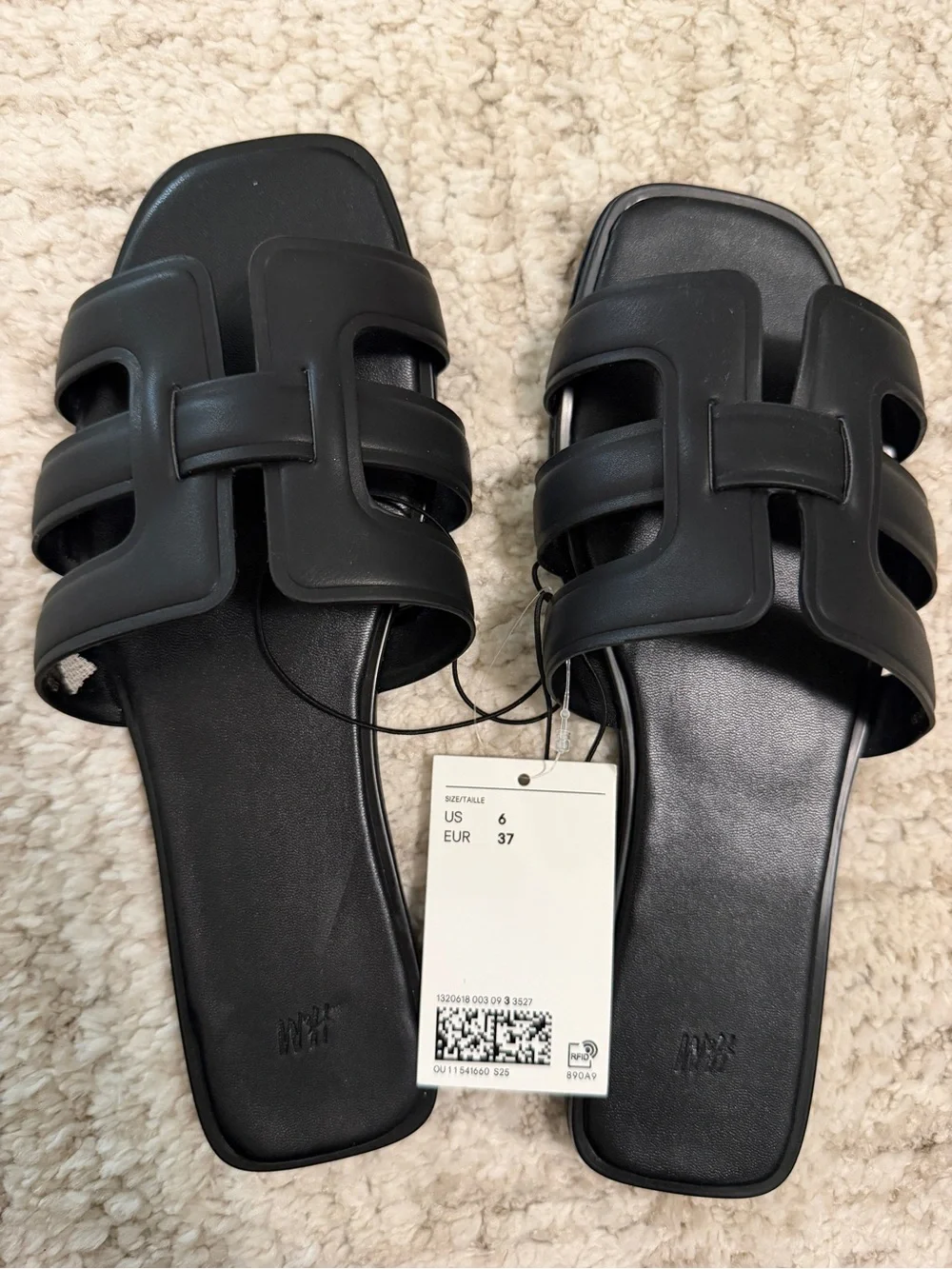 NWT H&M faux leather slide sandals